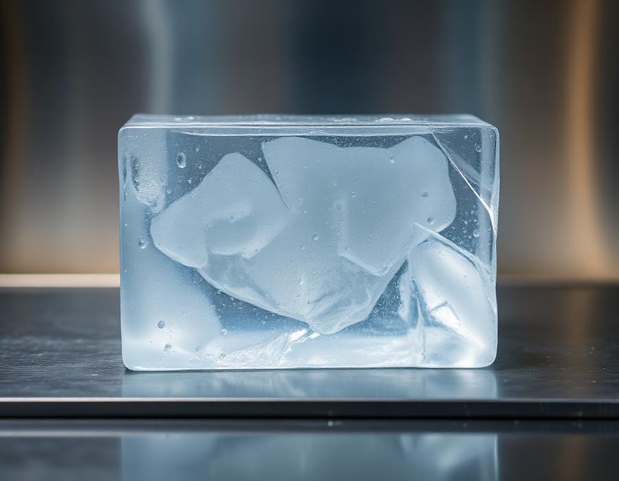 Bloque de hielo elaborado mediante sistema de evaporación